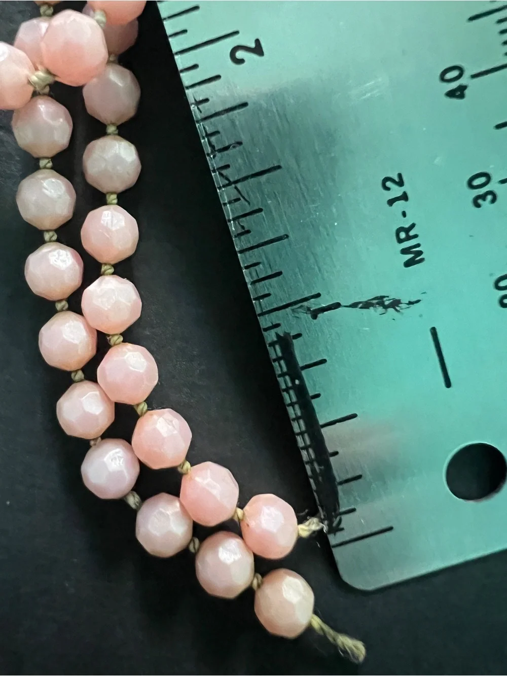 Vintage pink  semi transparent light pink faceted beads strand